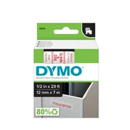 Dymo D1 kazetta, 12mmx7m, piros/fehér (45015)