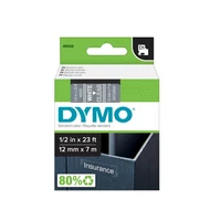 Dymo D1 kazetta, 12mmx7m, fehér/víztiszta (45020)