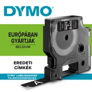 Dymo D1 kazetta, 12mmx7m, fehér/fekete (45021)