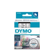 Dymo D1-es kazetta fekete/víztiszta 24mmx7m (53710)