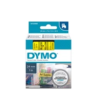 Dymo D1 kazetta, 24mmx7m, fekete/sárga (53718)