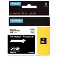 Dymo Tartós poliészter kazetta, 12mmx5,5m, fekete/víztiszta (622289)