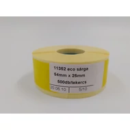 54mmx25mm-es etikettcímke, 500db/tekercs SÁRGA