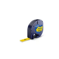 LetraTag Tape, 12mmx4m, Black on Yellow, plastic (59423)