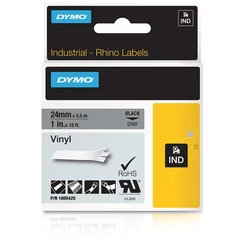 PVC Labels 24mmx5,5m Black on Grey (1805425)