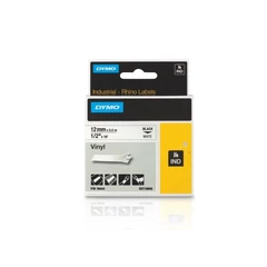 Dymo 18444 ID1-es vinyl szalag 12mmx5,5m fekete/fehér