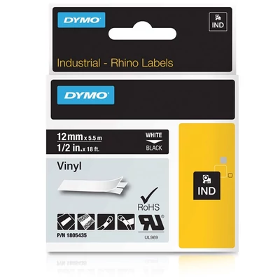 Dymo ID1-es PVC szalagok 12mmx5,5m