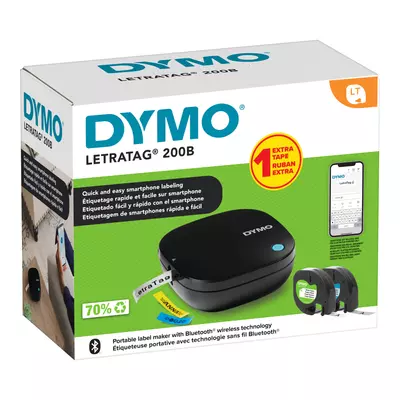 Dymo Letratag LT 200 szalagnyomtató, Bluetooth® vezeték nélküli technológia (2179979) + 1 db kazetta