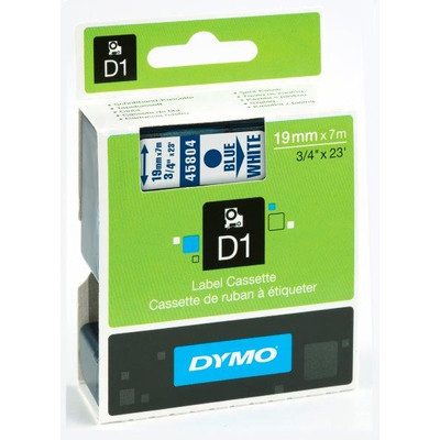 Dymo D1 kazetta, 19mmx7m, kék/fehér (45804) Dymo D1 kazetta, 19mmx7m, kék/fehér (45804)