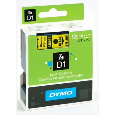 Dymo D1 kazetta, 19mmx7m , fekete/sárga (45808) Dymo D1 kazetta, 19mmx7m , fekete/sárga (45808)