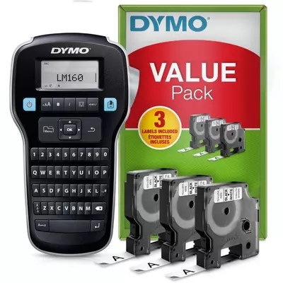 Dymo LabelManager (LM) 160 szalagnyomtató 3db szalaggal (2181012) QWERTZ billentyűzet