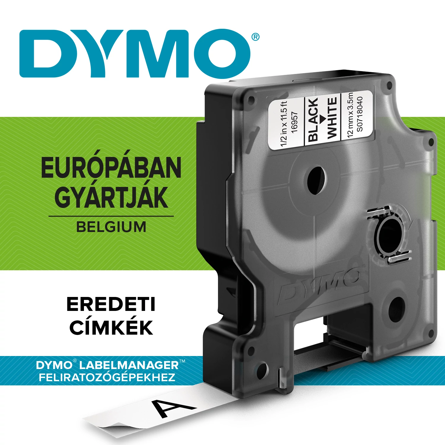 Dymo ID1-es nylon szalagok 12mmx3,5m