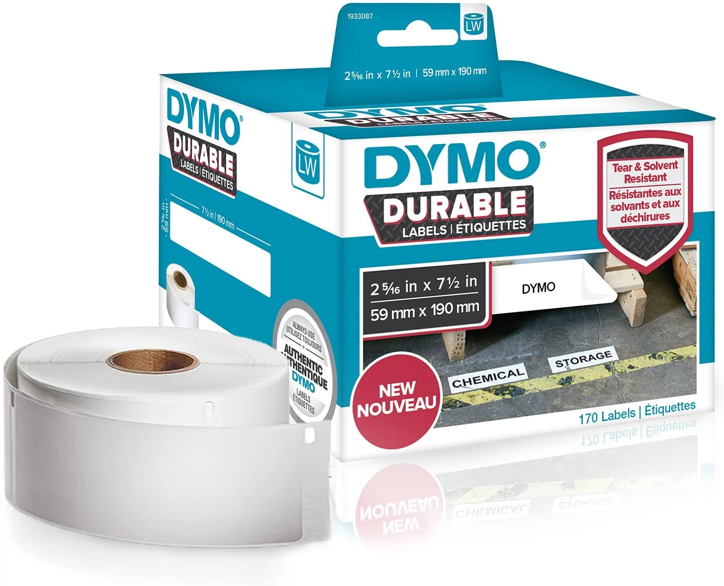 LabelWriter Durable Industrial Labels 59mmx190mm, 170pcs/roll