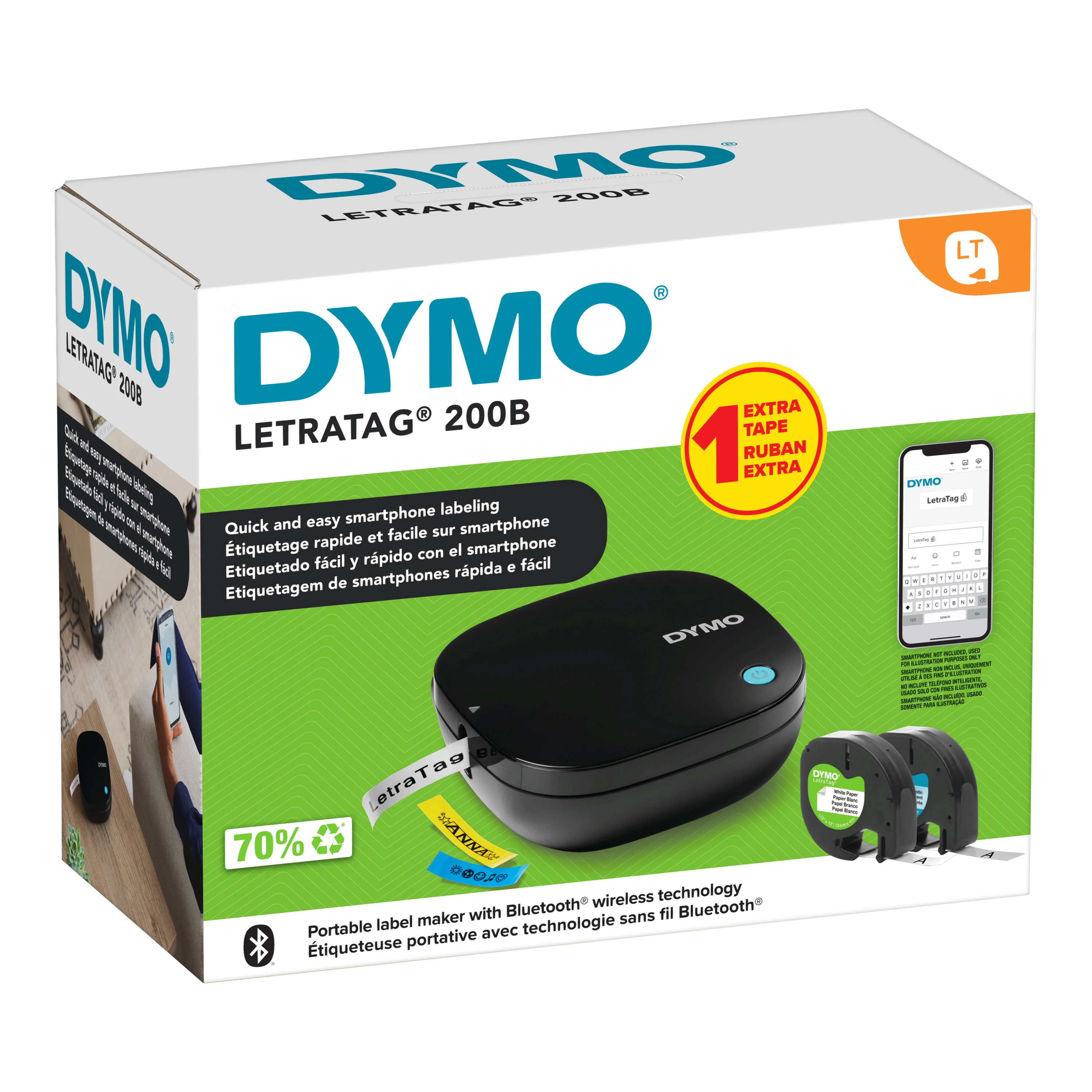 Dymo Letratag 200B címkenyomtató, Bluetooth® +1db szalag (2179979)