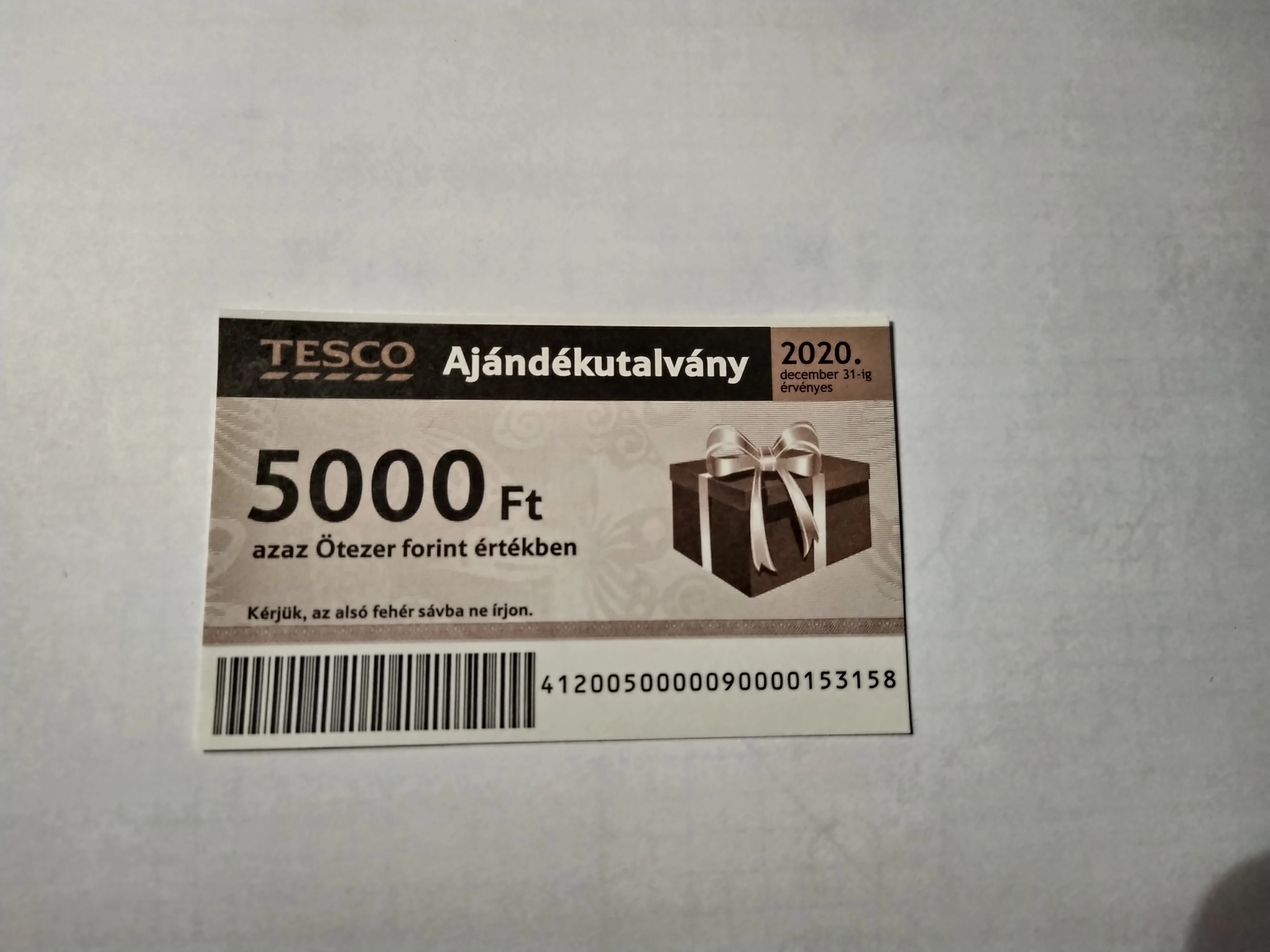 5000.-Ft-os Tesco utalvány