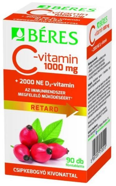Béres C-Vitamin Csipkebogyó +D3 Filmtabletta - 50 db
