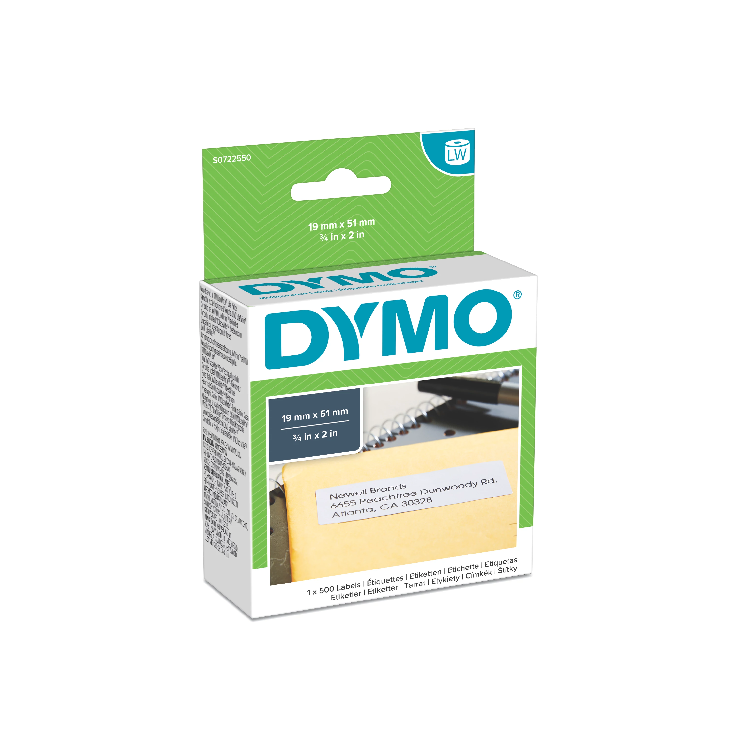 Dymo (S0722550) 11355 etikettcímke 19mmx51mm (500db/tekercs)