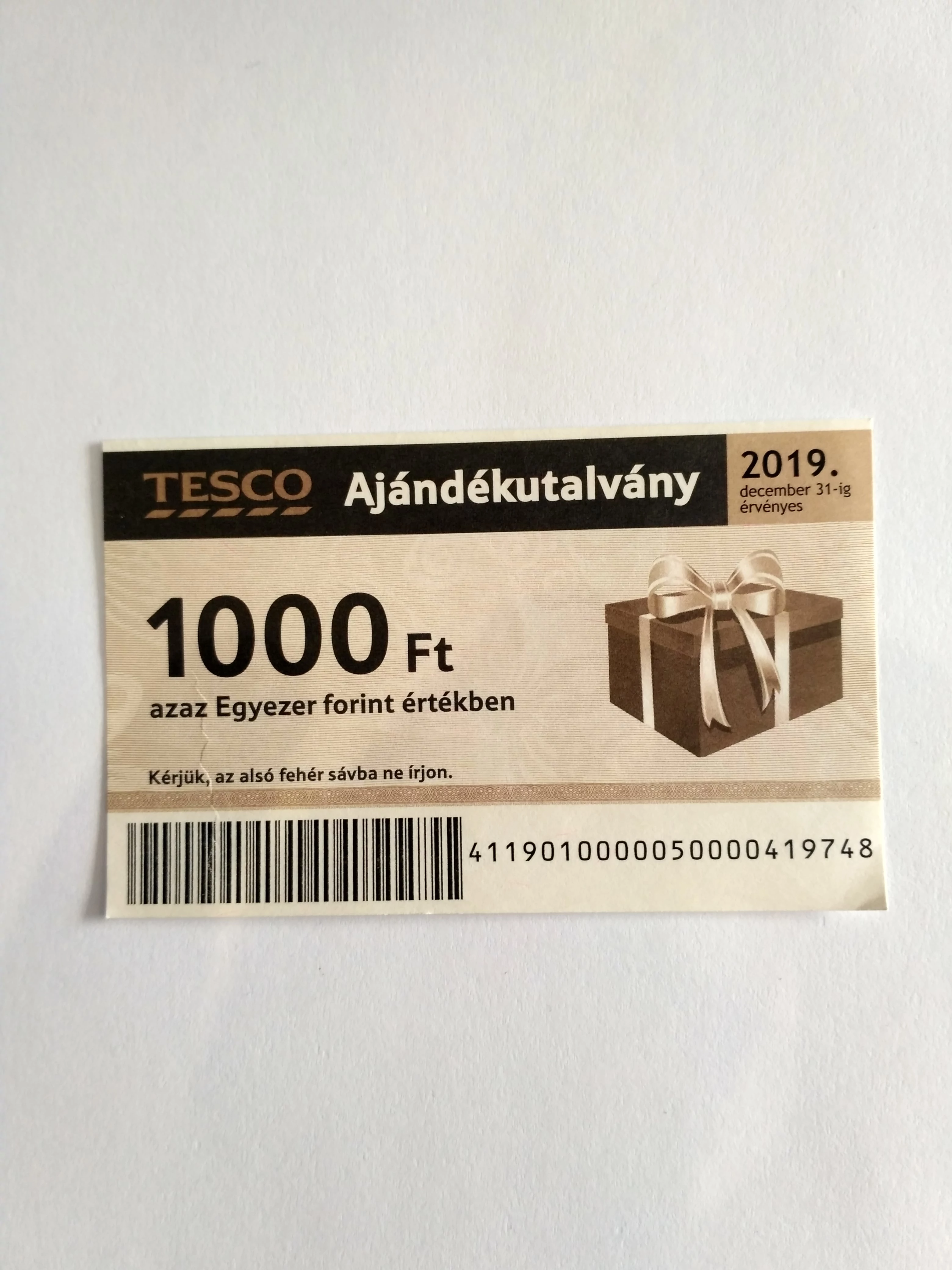 1,000.-Ft-os Tesco utalvány