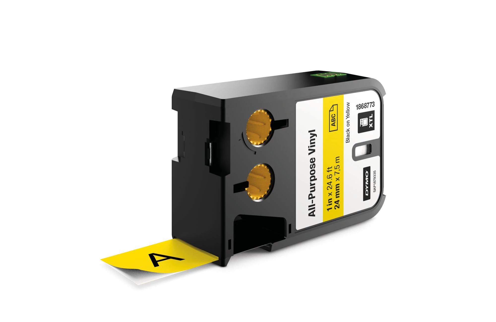 XTL kazetta 24 mm x 7 m vinyl fekete/sárga (1868773)